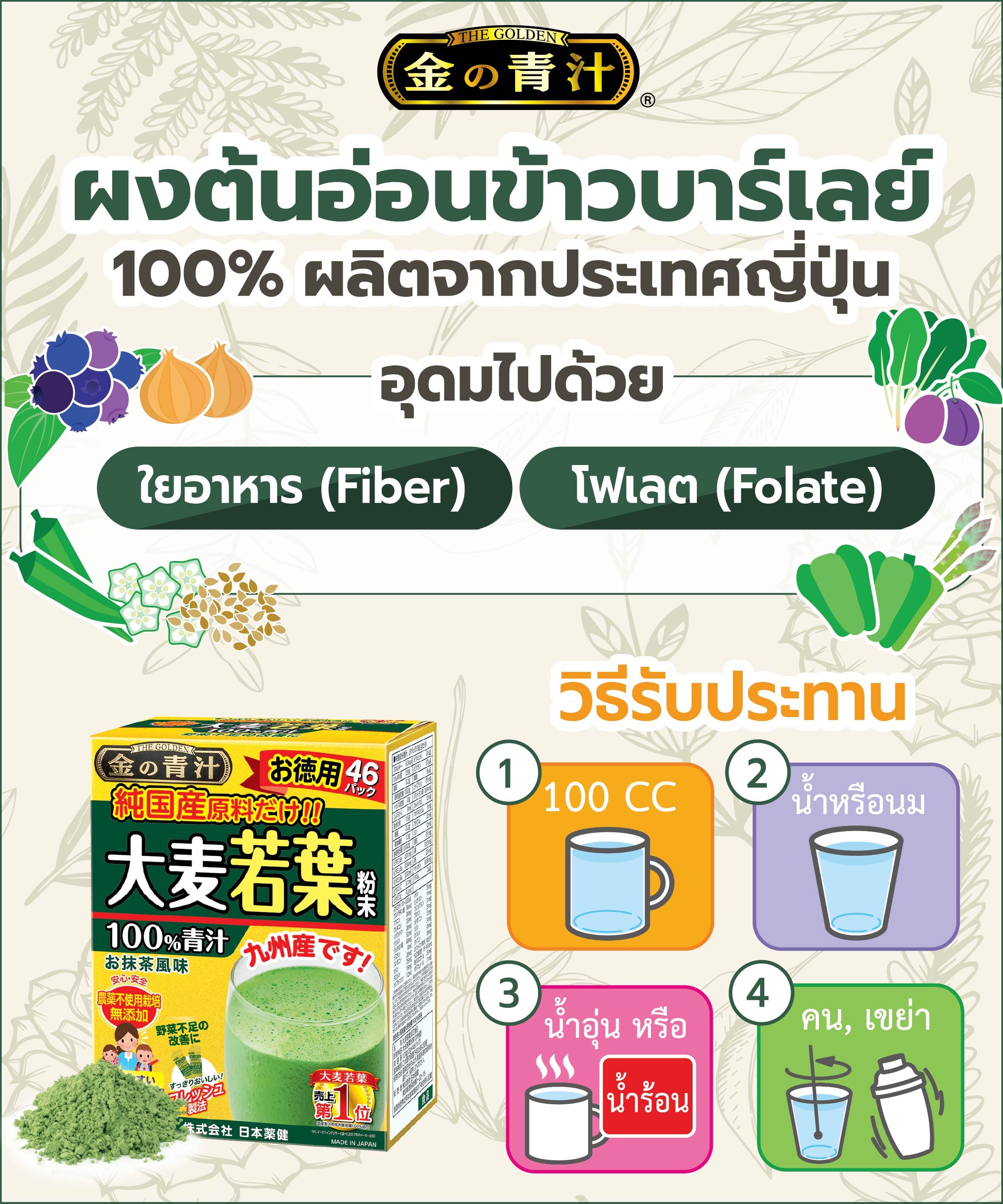 ผงต้นอ่อนข้าวบาร์เลย์ NIHONYAKKEN  46 ซอง_4